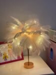 Remote Control Feather Table Lamp